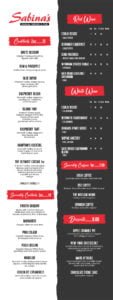 Menu Sabrin Tea Menu - Sabina's Casual Dining & Pub